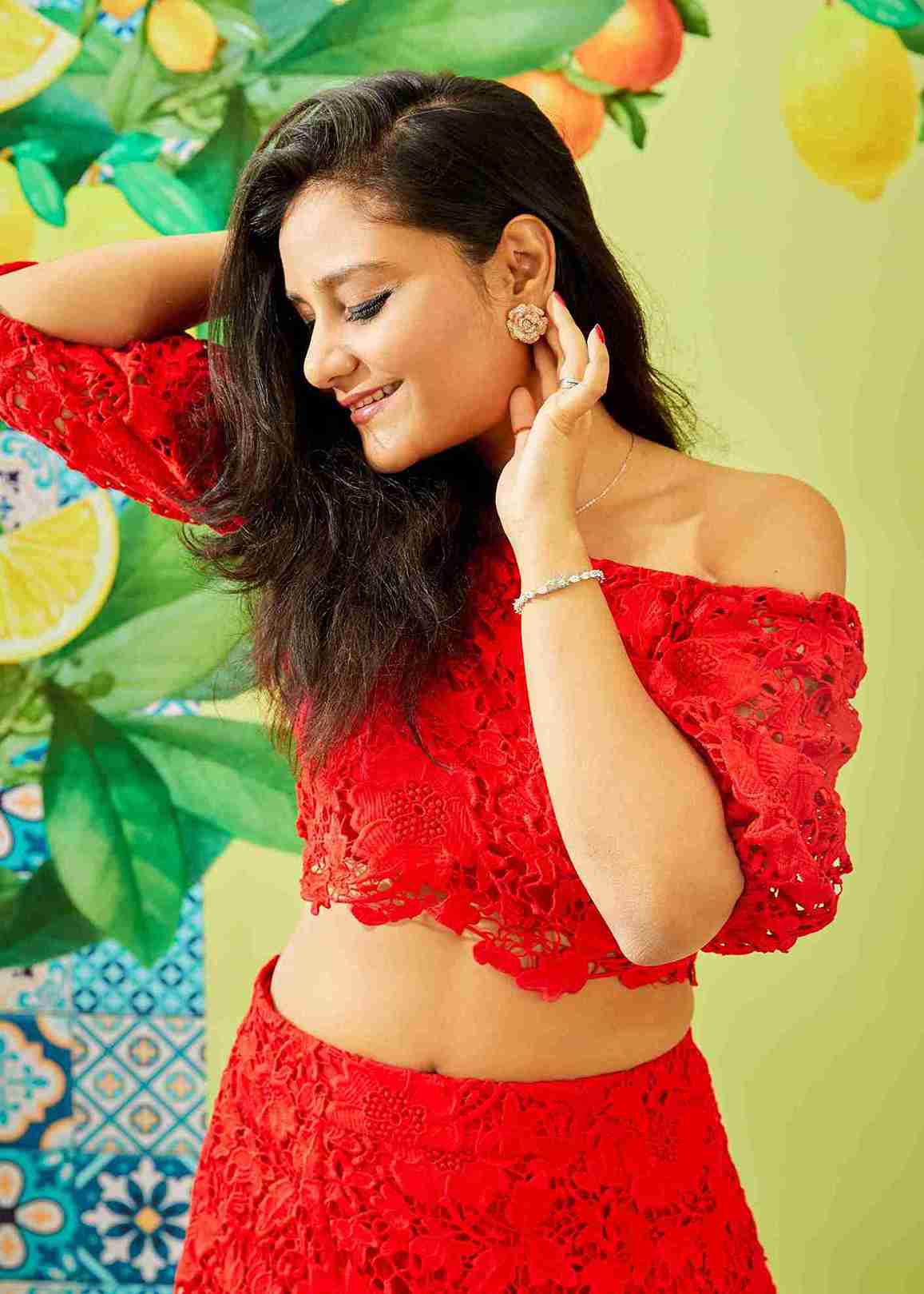 Rose CZ Rose Gold Earring image 0