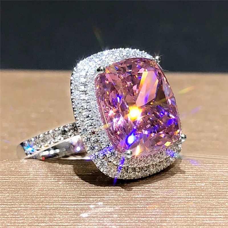 Pink Cushion Cut Ring image 0