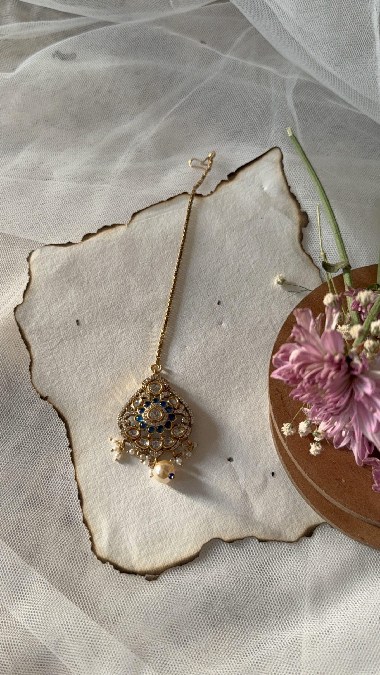 Gul Polki Maang Tikka image 0