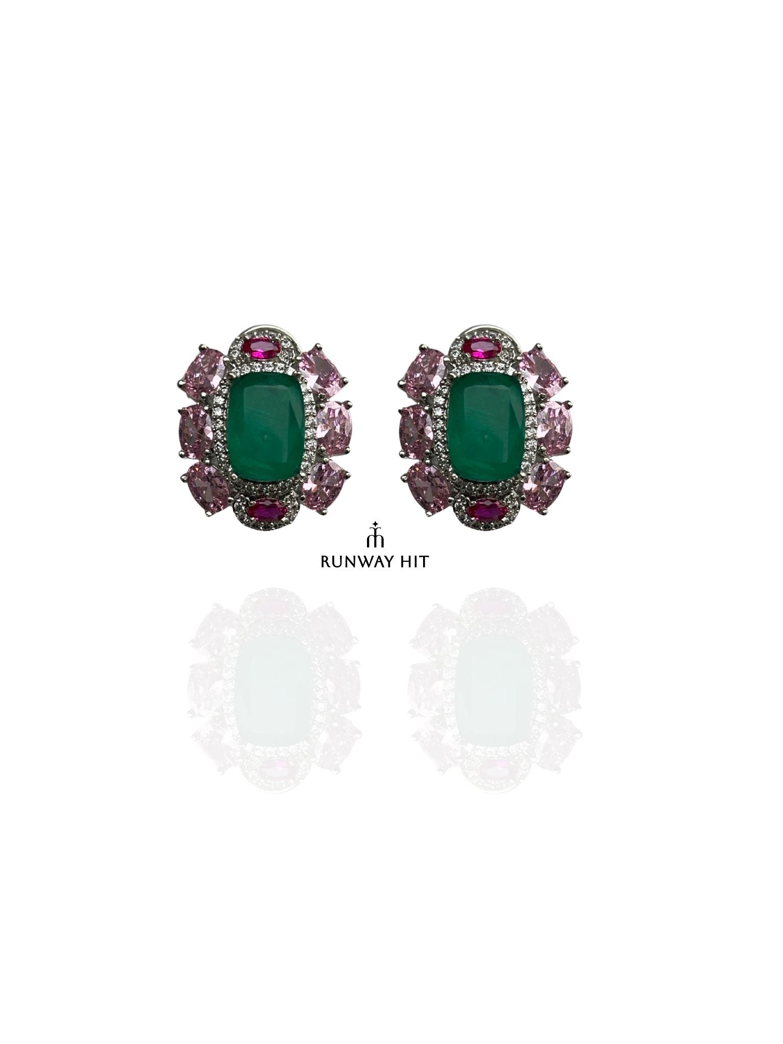 ROMILY PINK WITH EMERALD STUD
