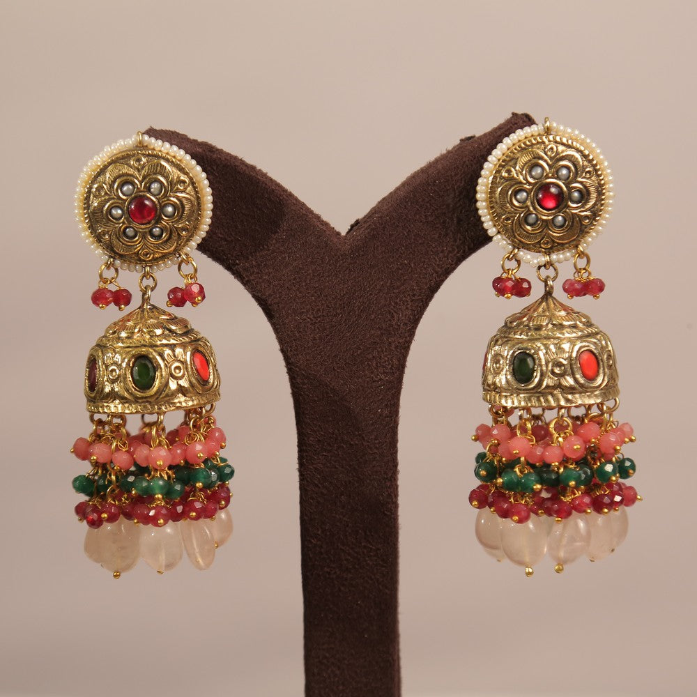 Vaasvi Long Navratna Pendant Necklace image 1