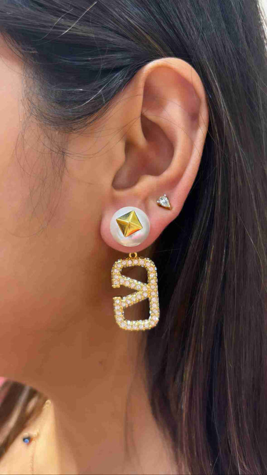 VALENTINO PEARL BLING EARRING image 0
