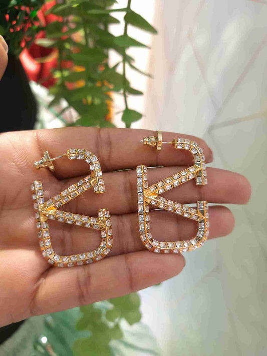 Valentino Baguette Bling Hoops image 0