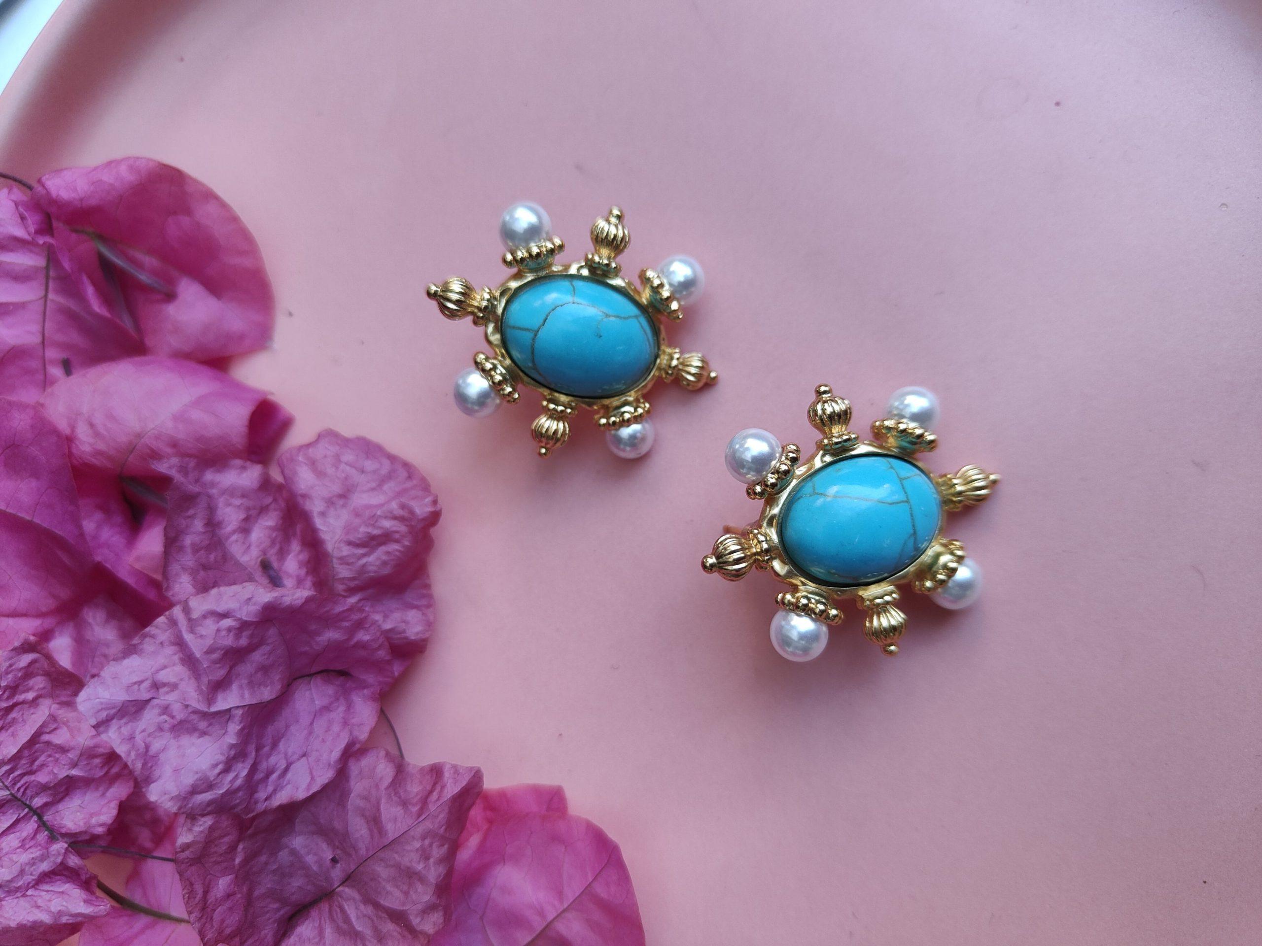 Resin Blue Stone Earing image 0