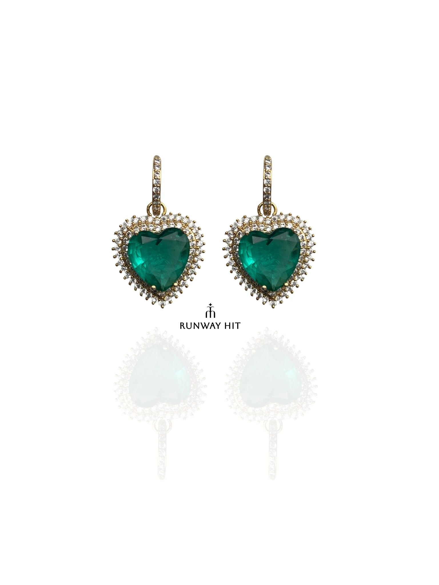 CLAUDIA GREEN HEART HOOPS