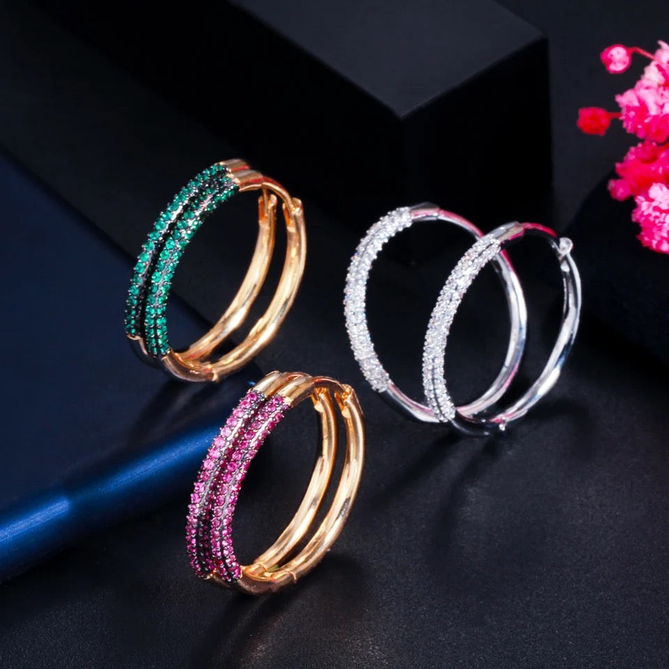 Midi Front CZ Hoops image 0