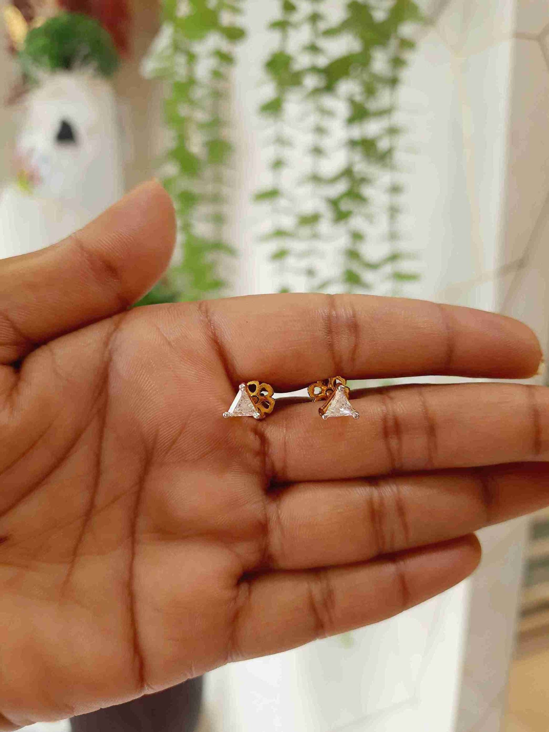 Triangle Shape Solitaire Stud Mini image 0