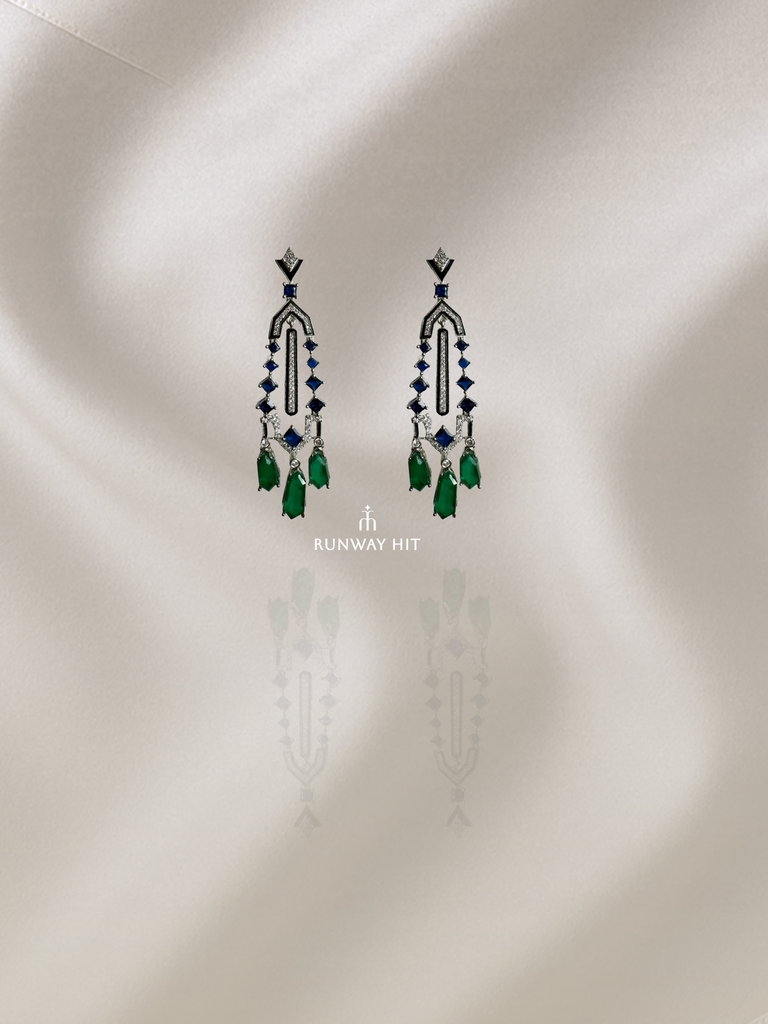 Aeris Gemstone Earring (Blue + Green)