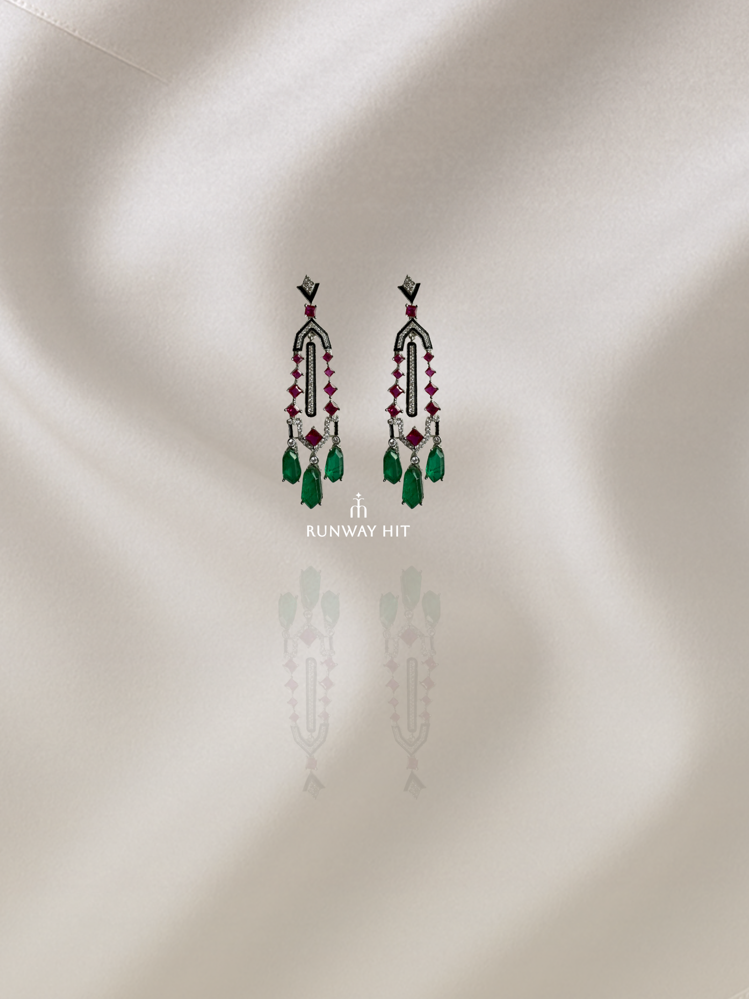 Aeris Gemstone Earring (Ruby + Green)