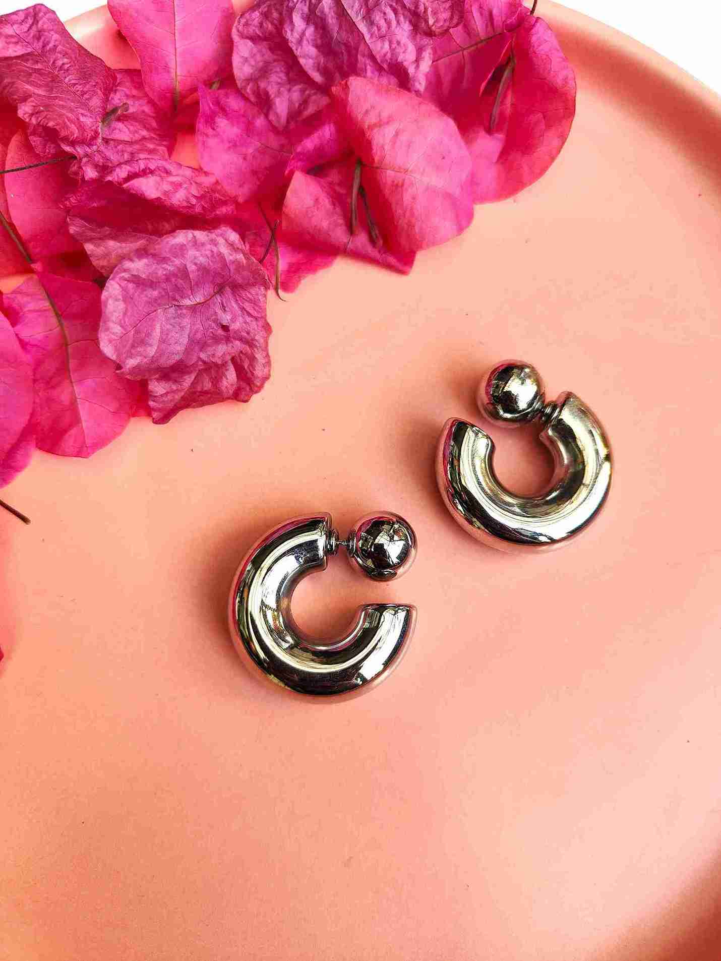 DOUBLE SIDED SILVER STUD image 0