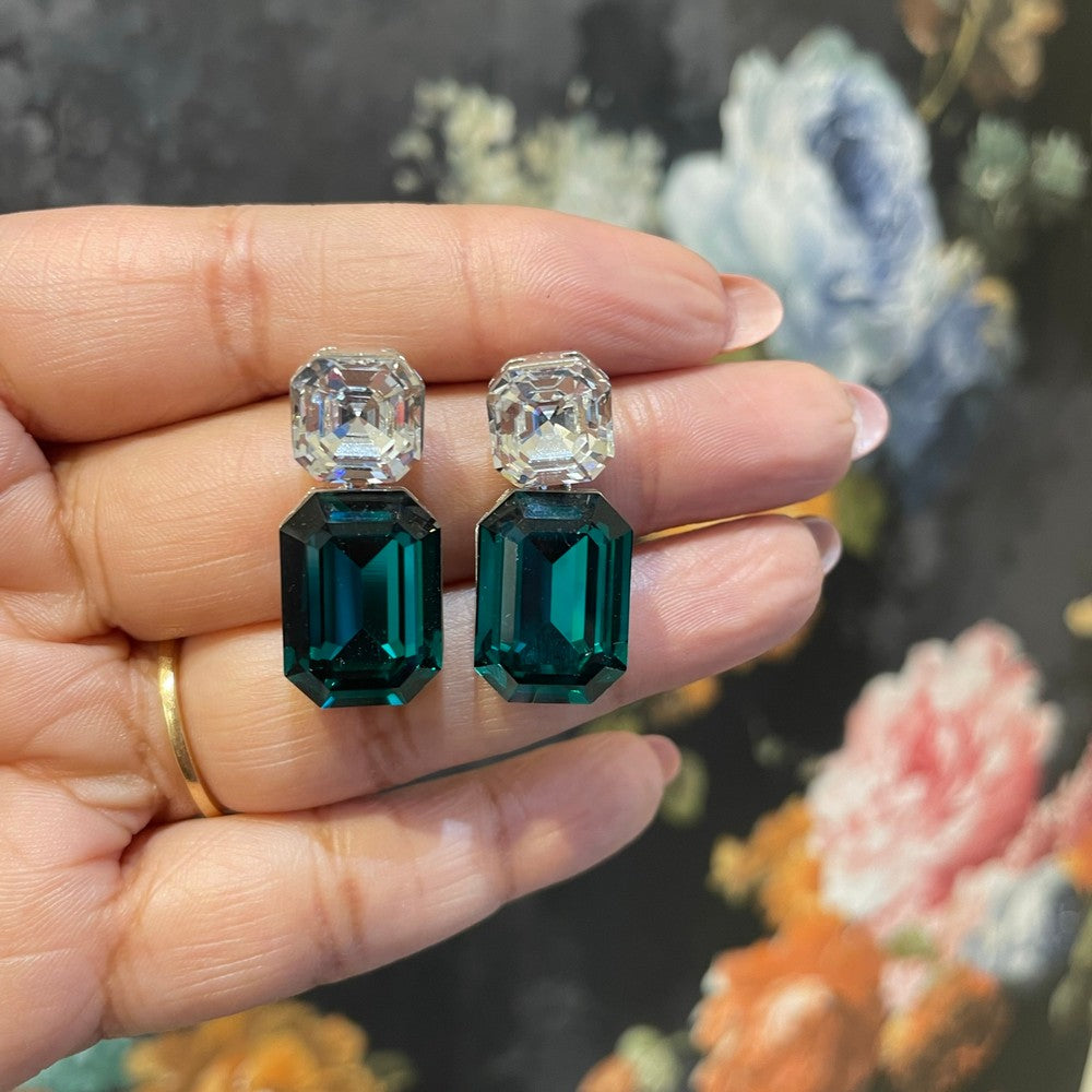 EMERALD GREEN DROP STUD image 0