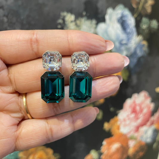 EMERALD GREEN DROP STUD image 0
