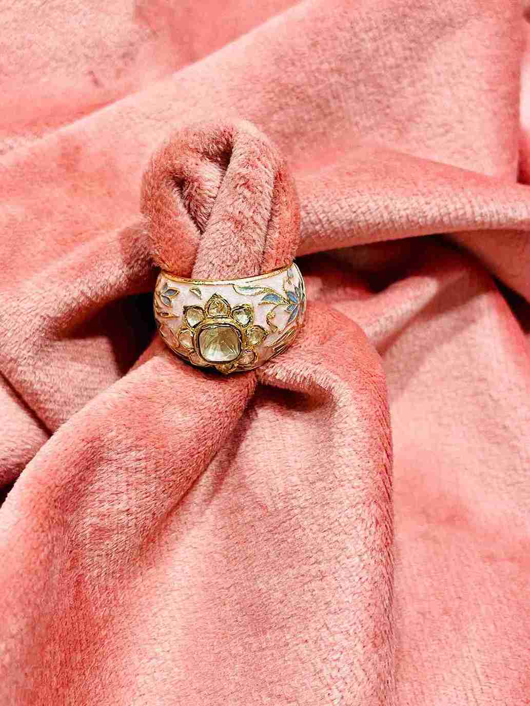 ARINI KUNDAN PINK RING image 0