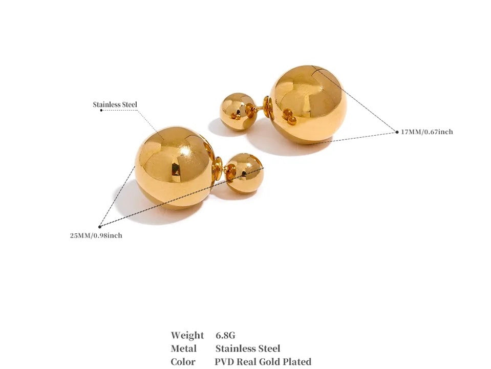 DOUBLE SIDED STUDS (gold/silver) image 1