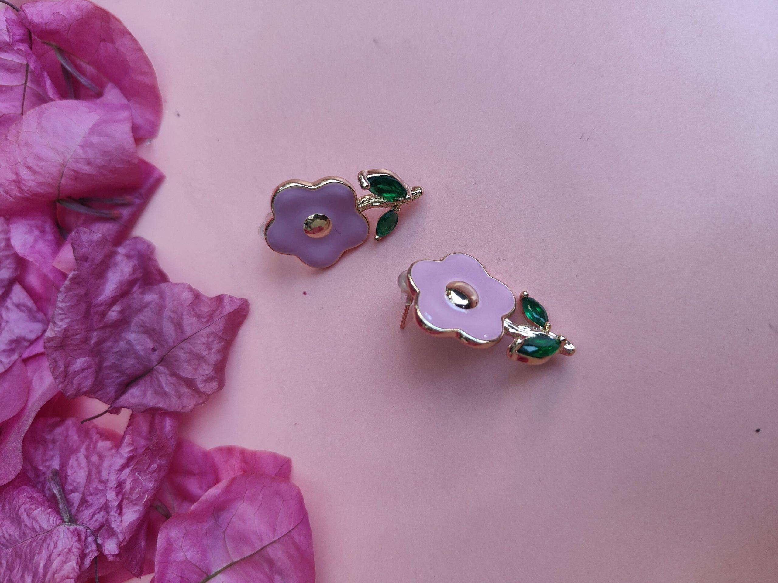 Lavender Flower Earings image 0