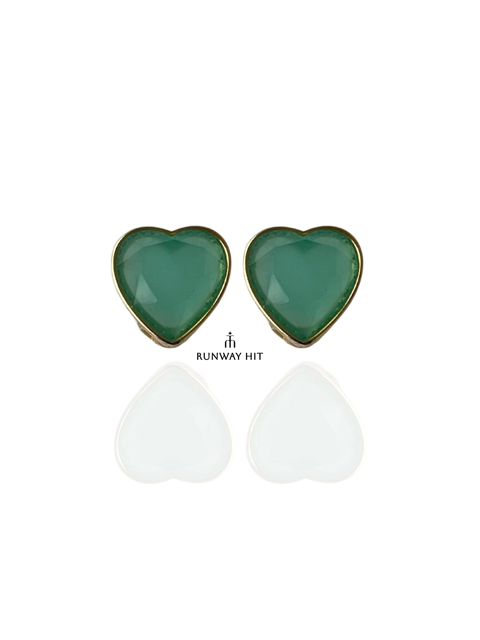 LTTLE HEART MINT GREEN STUD