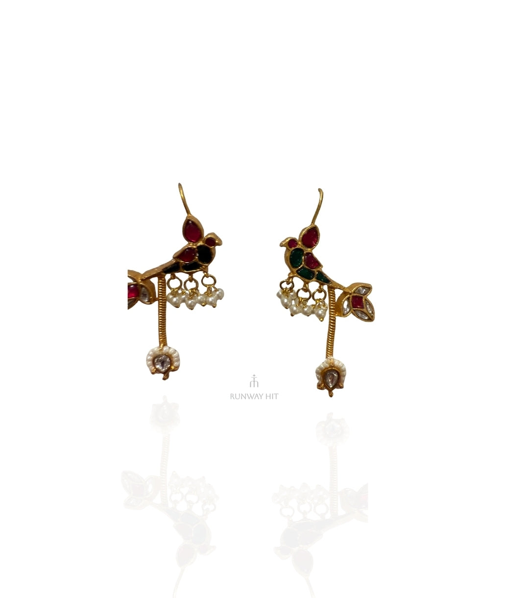 Lata Kundan Cuff (Green+Pink)