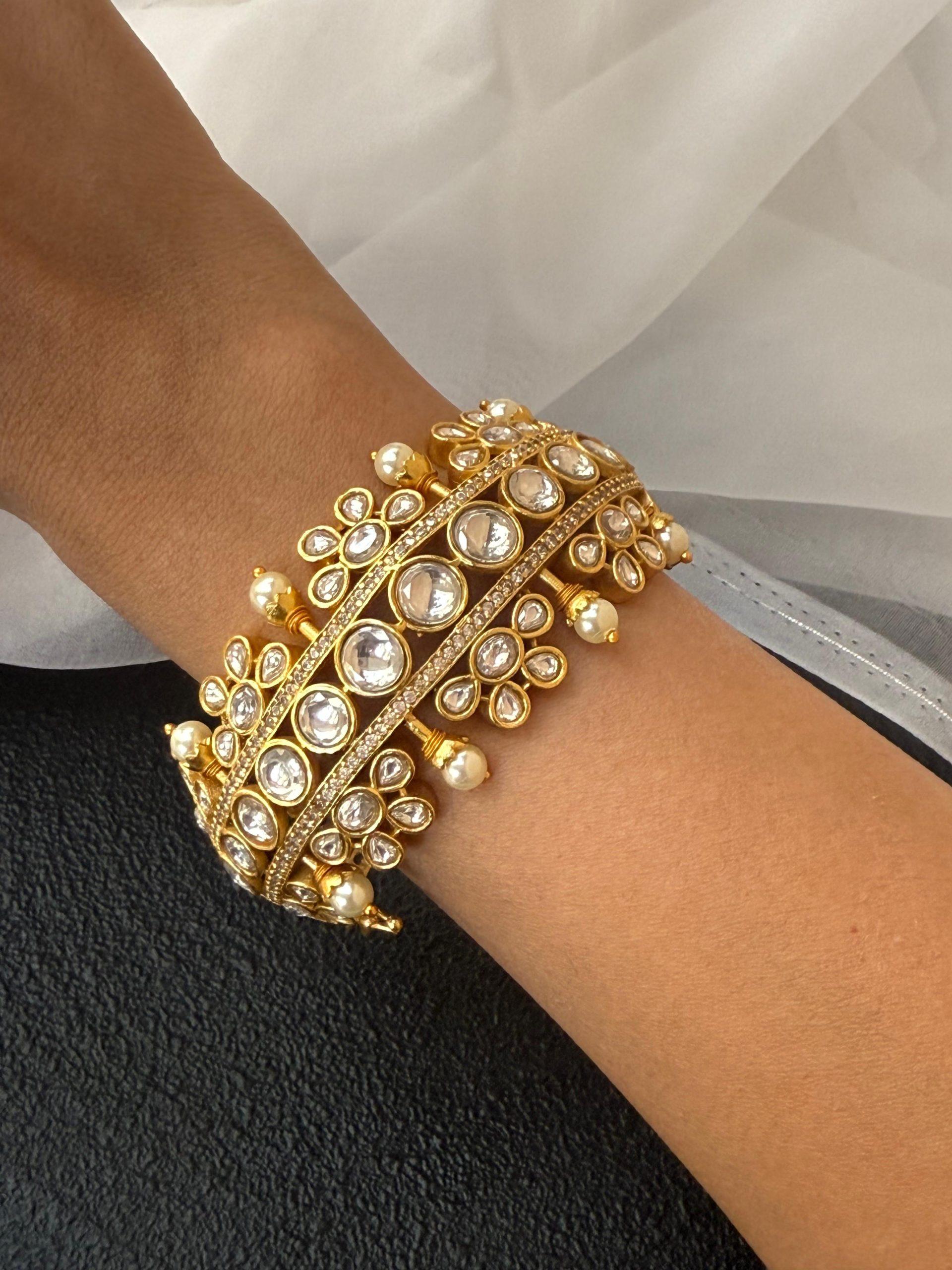 Lavya Gold Polki Bracelet image 0