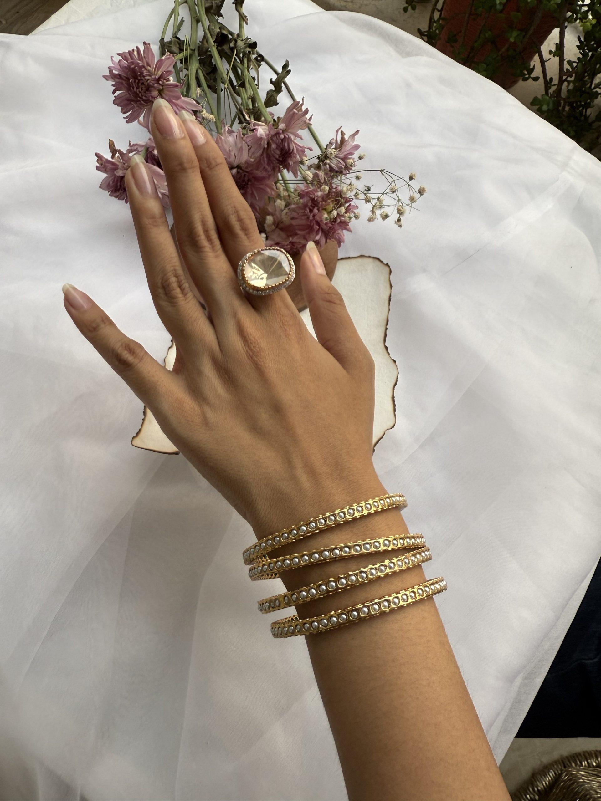 Aarvi single Polki Bangle image 0