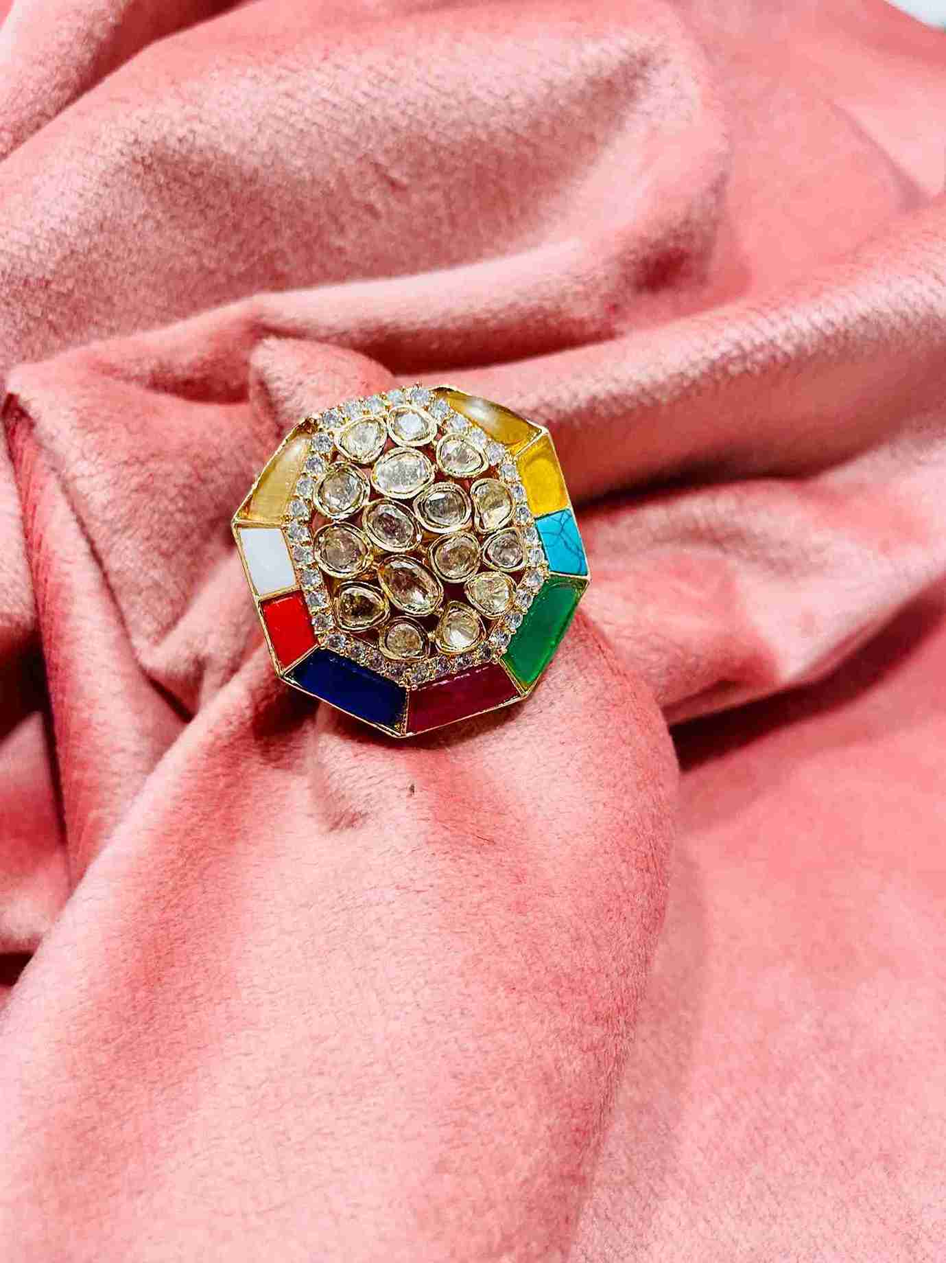 NITARA POLKI NAVRATNA RING image 0