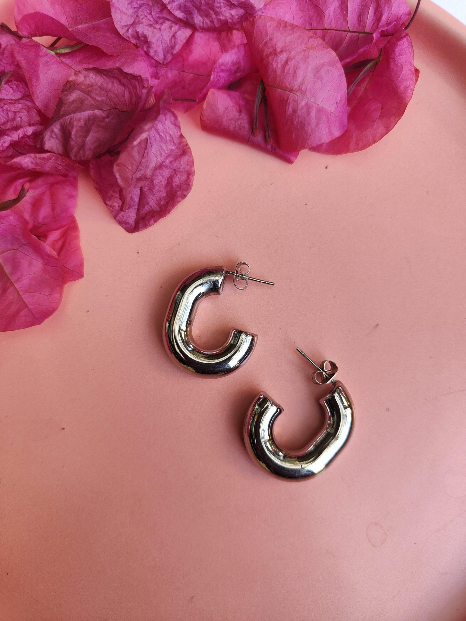 Silver Half Moon Earings image 0