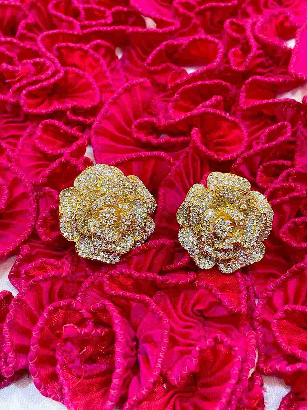 Rose CZ Gold Earring image 0