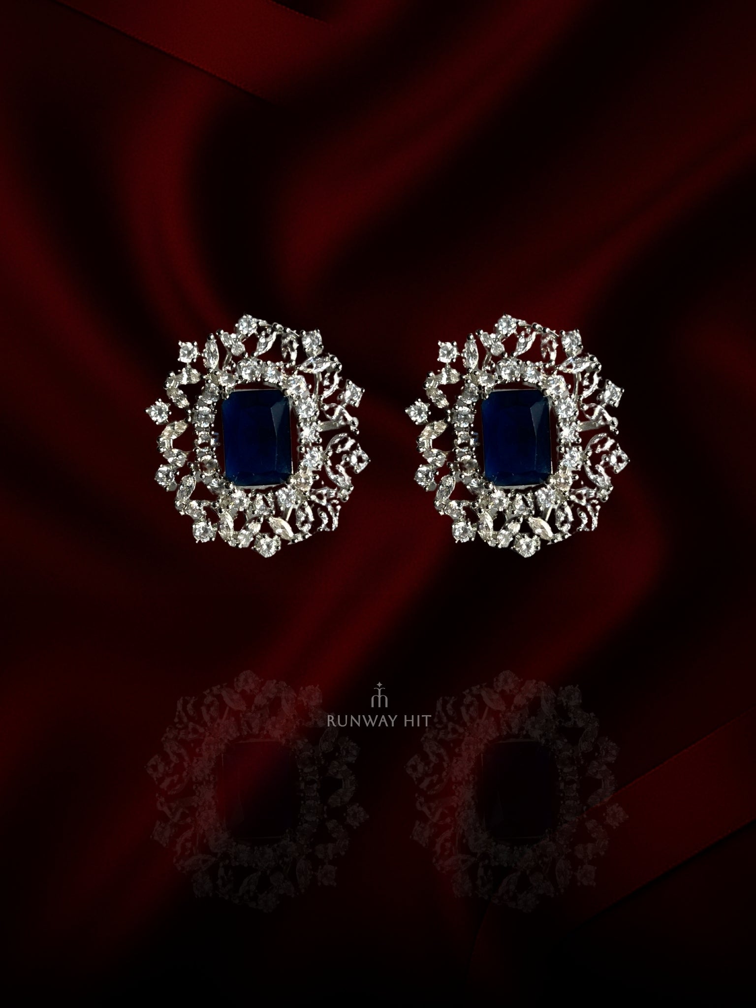 ASHA BIG BLUE DIAMOND STUD