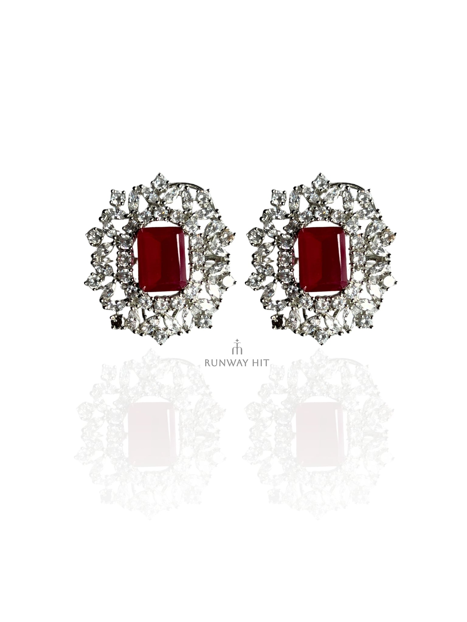 ASHA BIG RED DIAMOND EARRING