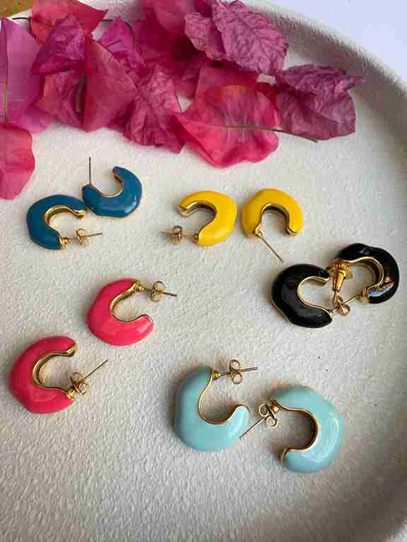 ENAMEL hoops (black/navy/pink/yellow/blue) image 0