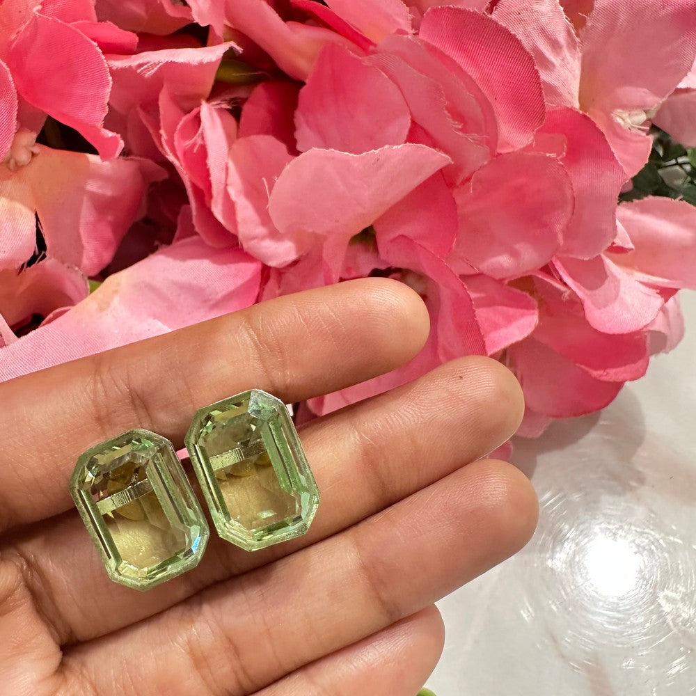 Cersei Stud Earrings With Swarovski Elements - Colour: Lime Green image