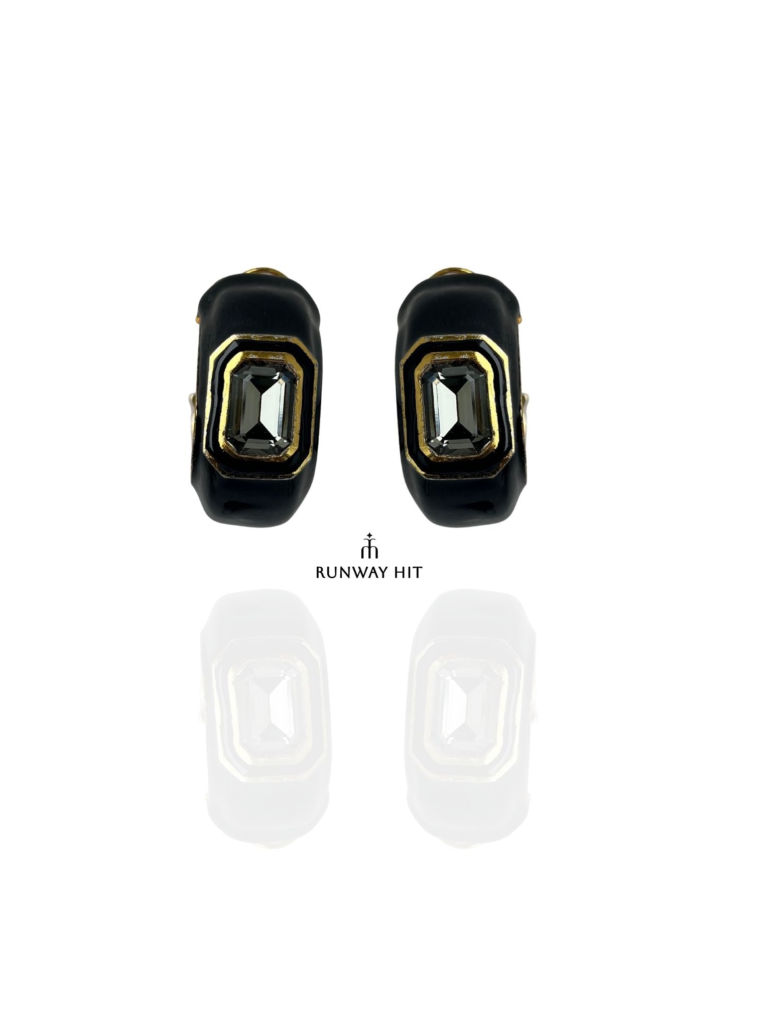 BEATRICE BLACK SWAROVSKI EARRING