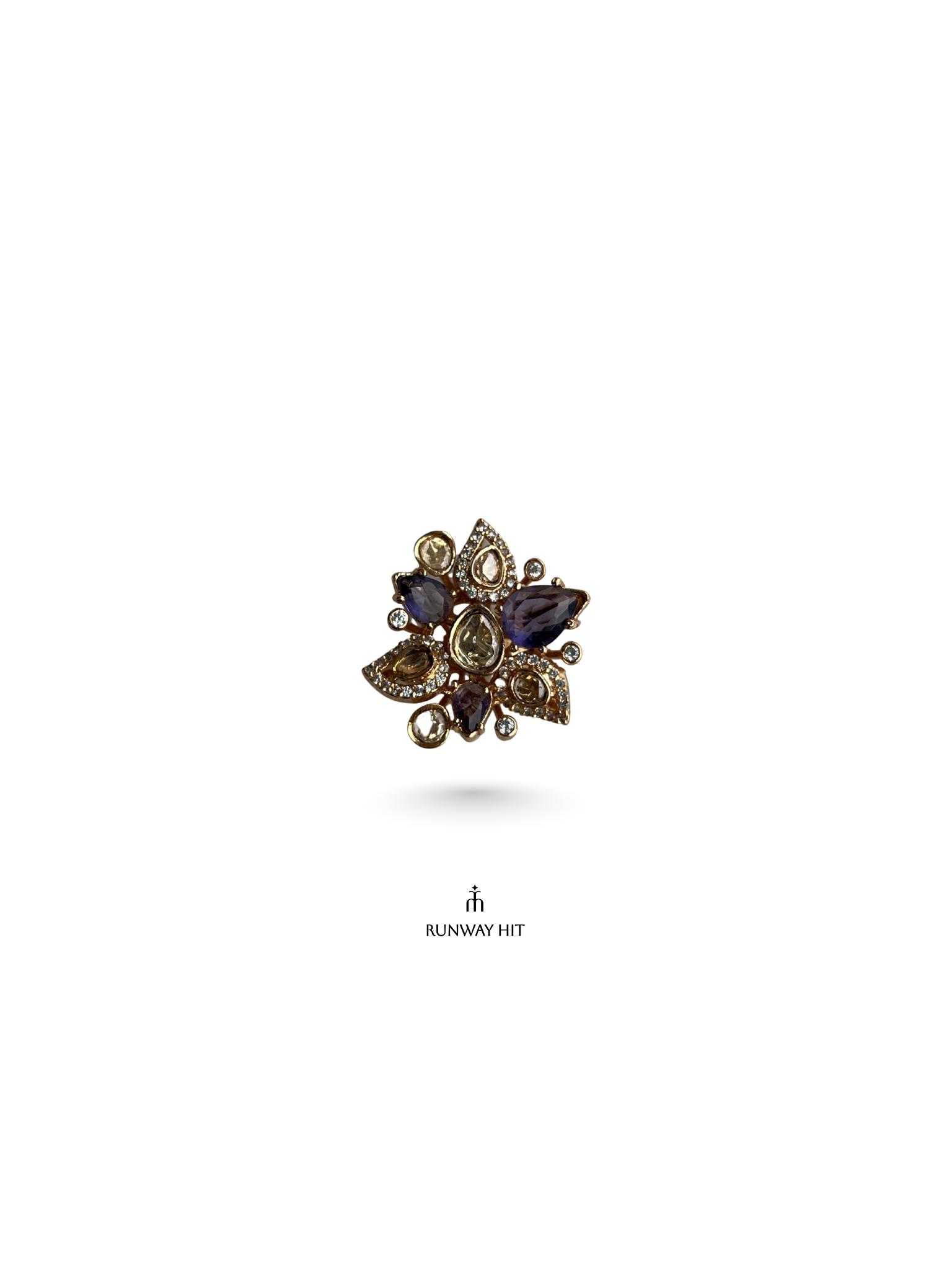 IKSHITA BLUE POLKI RING