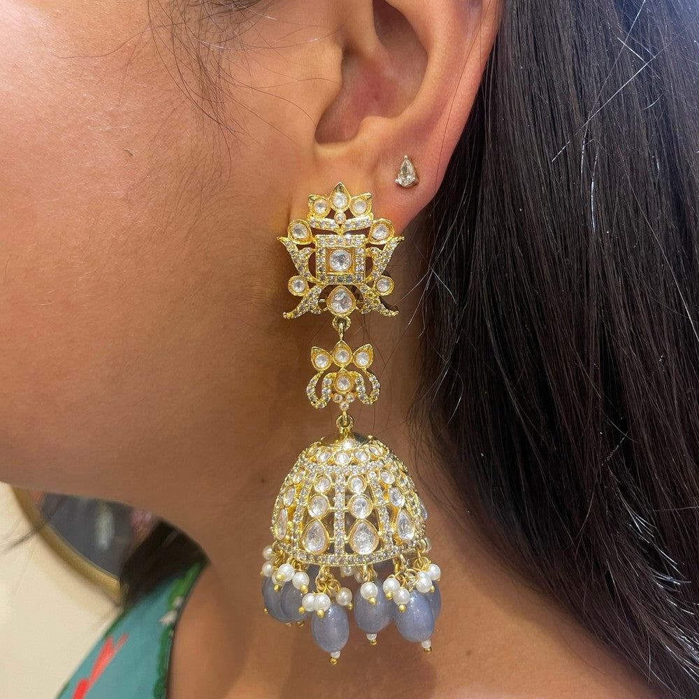 Garima Kundan &amp; Zirconia Jhumka image 2