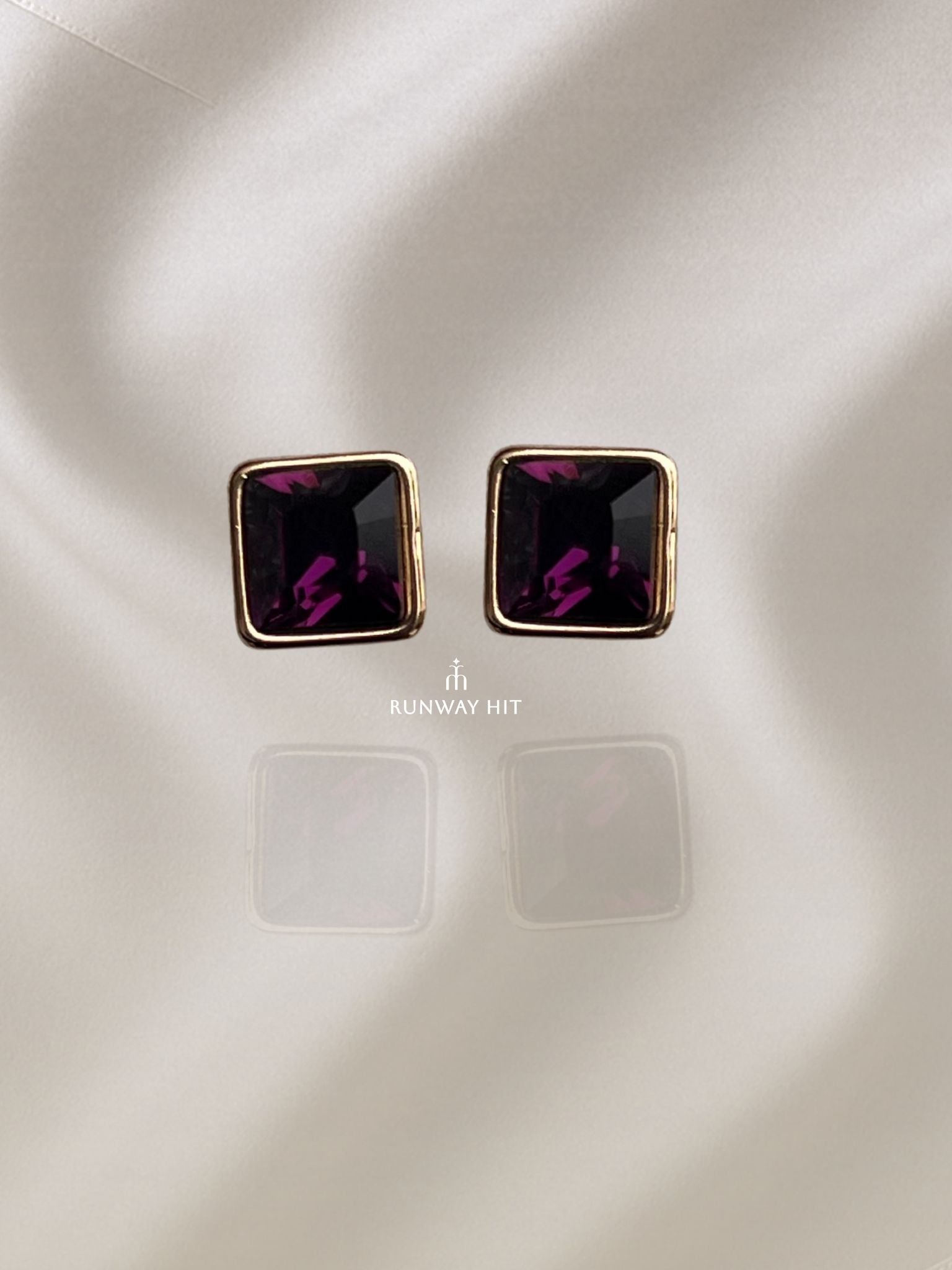 MAGENTA SWAROVSKI 92.5 SILVER STUD