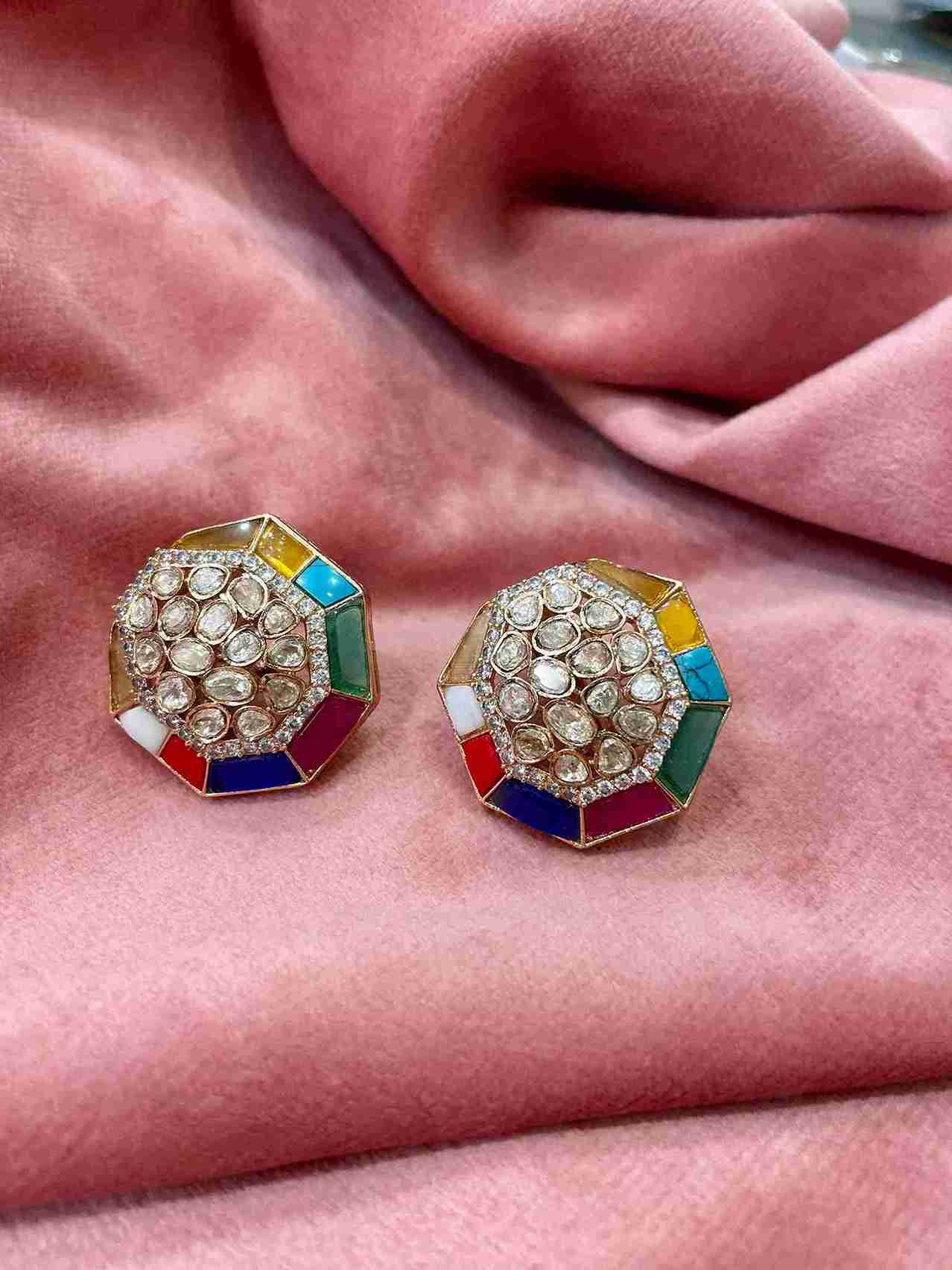 KASISH NAVRATNA POLKI STUD image 0