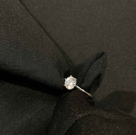 EMERY MINI SOLITAIRE SILVER RING image 0