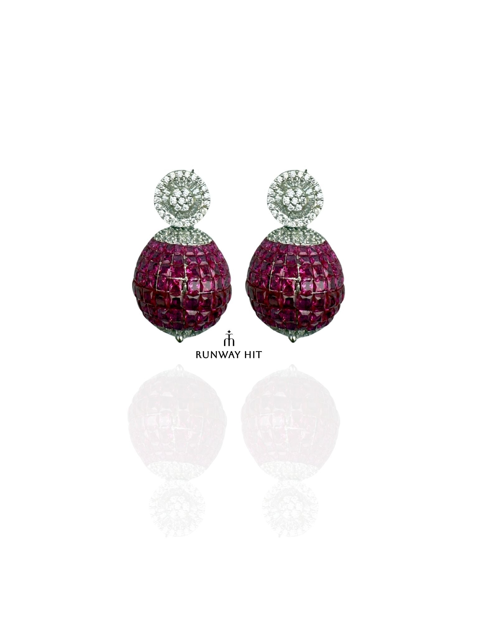 LILIANA RUBY ROUND BLING EARRING