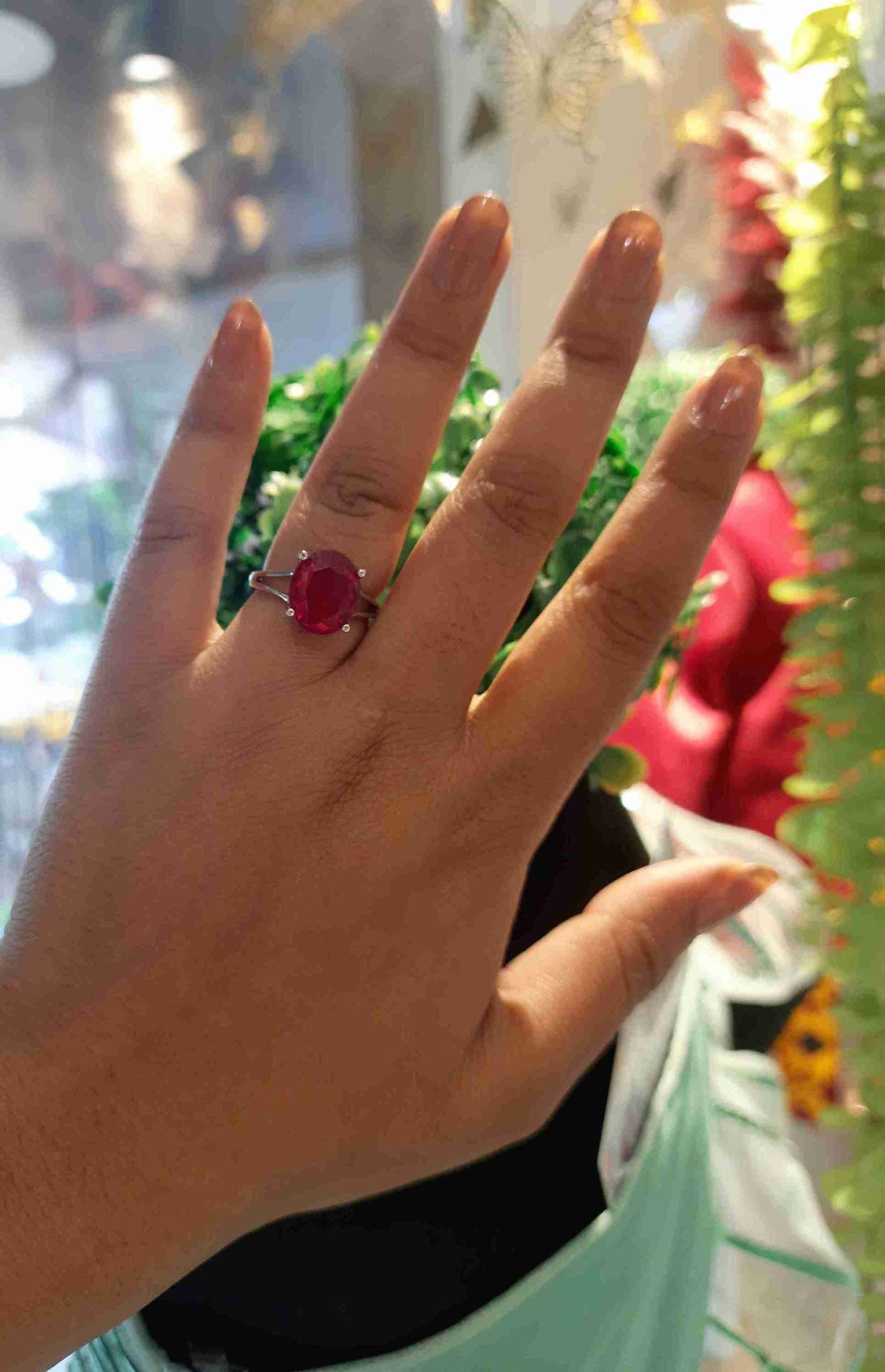 Red Round Oval Ring image 0