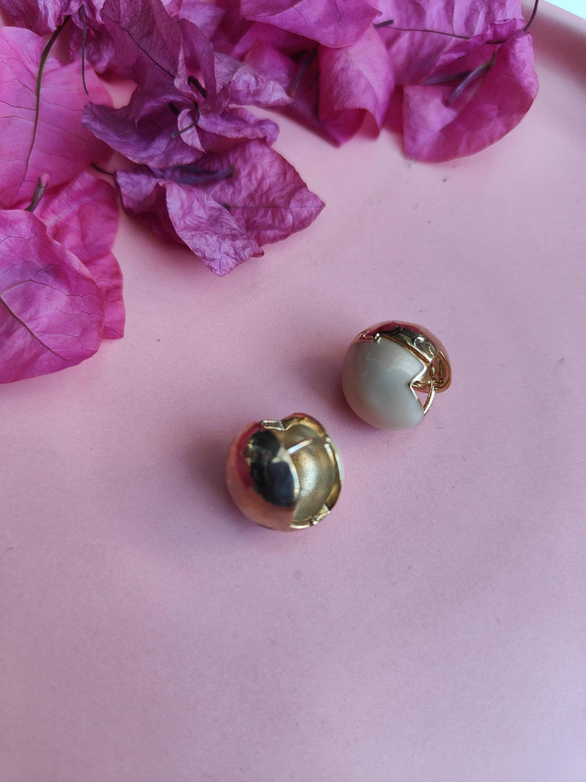 Resin Round White Studs image 0