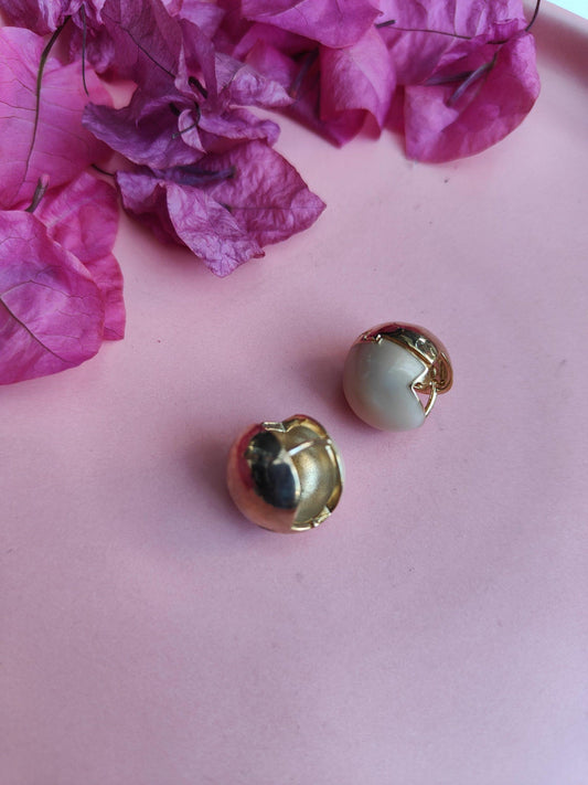 Resin Round White Studs image 0