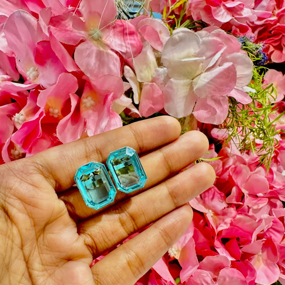 Cersei Stud Earrings With Swarovski Elements - Colour: Blue image