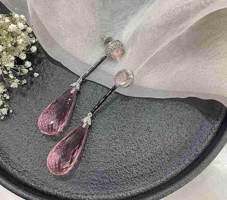 PINK BRIOLETTE LONG EARRING image 0