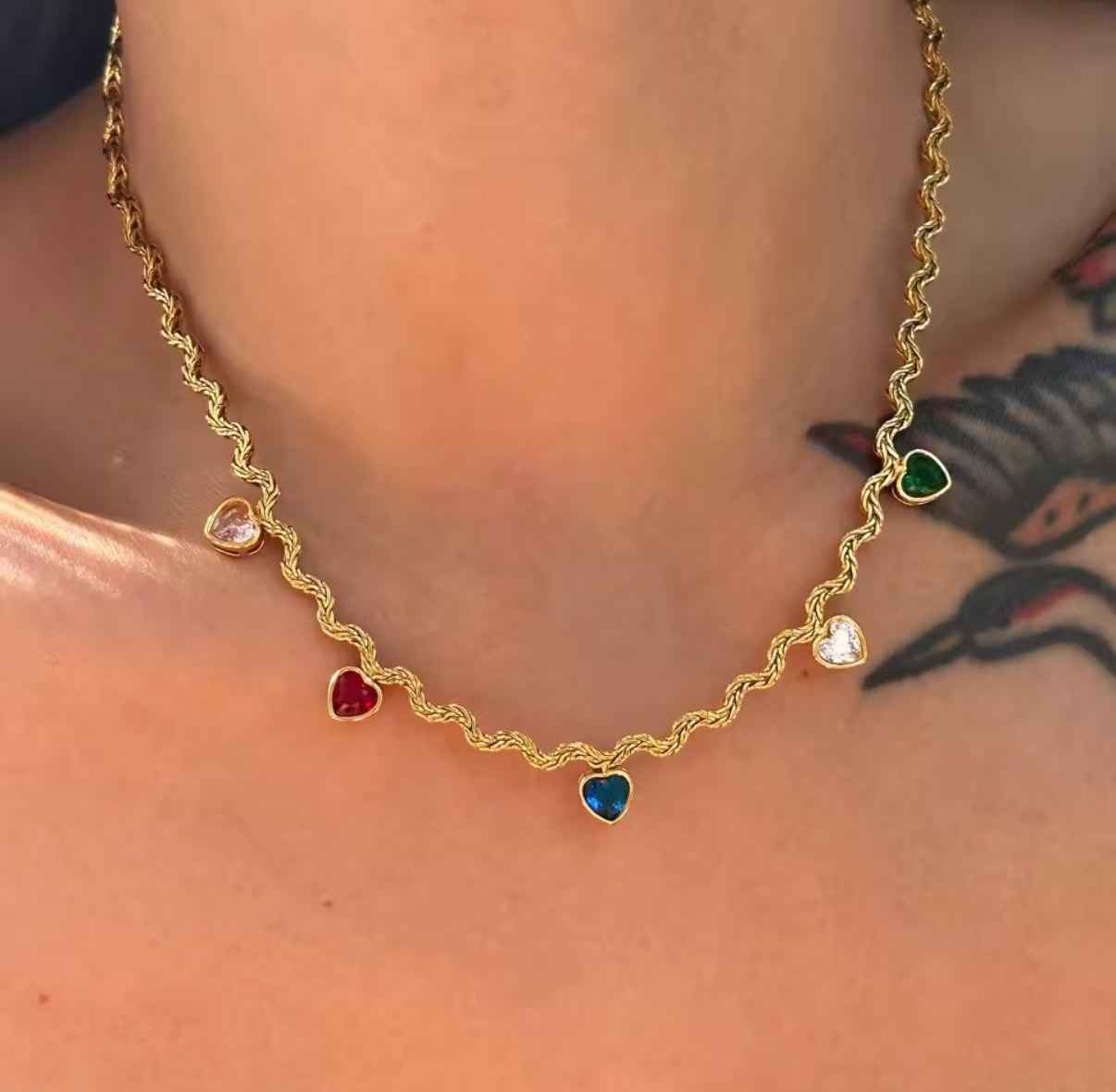 LITTLE COLORED HEART NECKLACE image 0