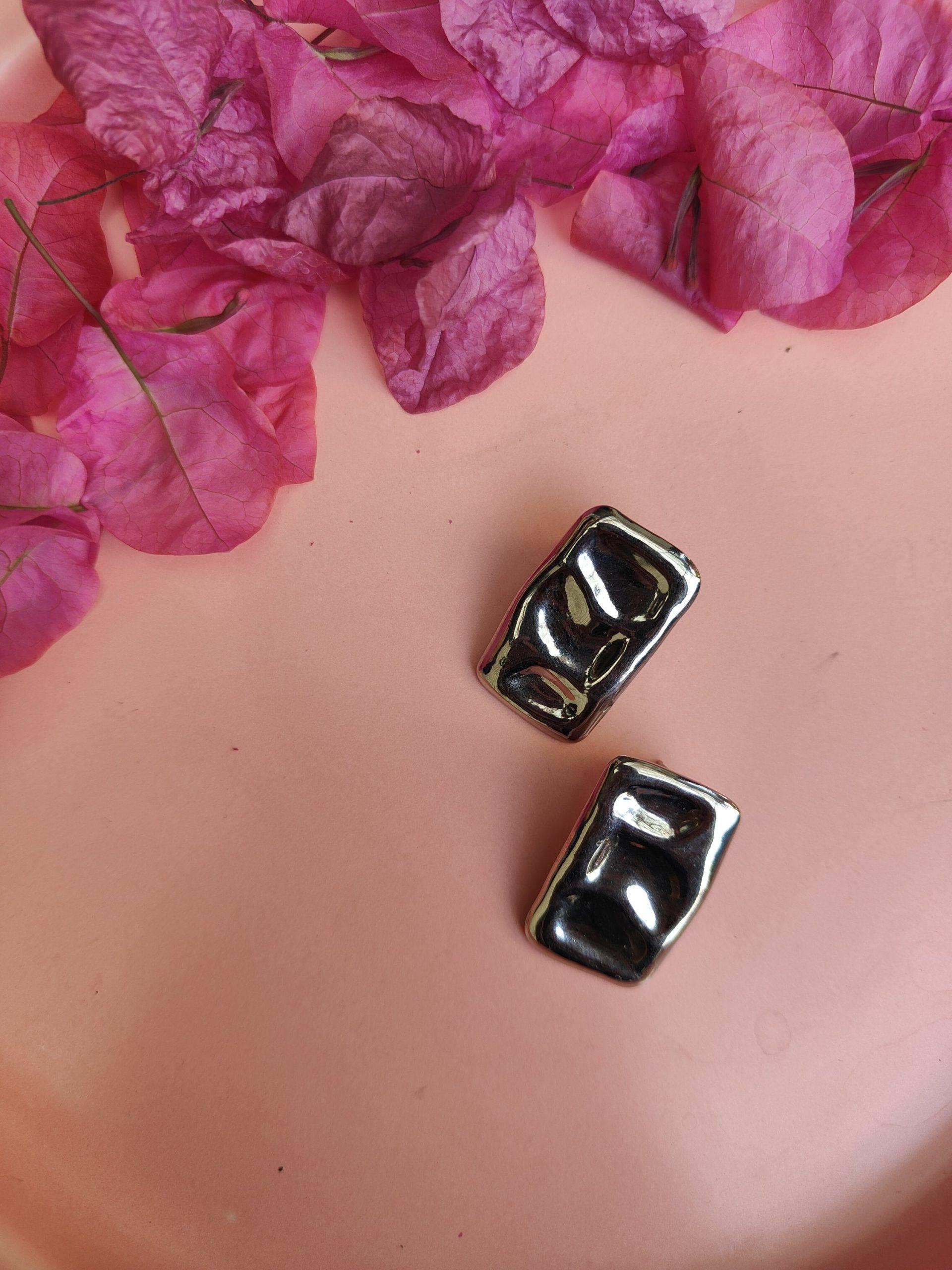 Square Silver Earings image 0