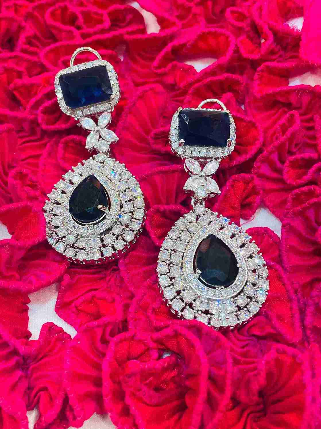 Wilma Long Blue Earring image 0