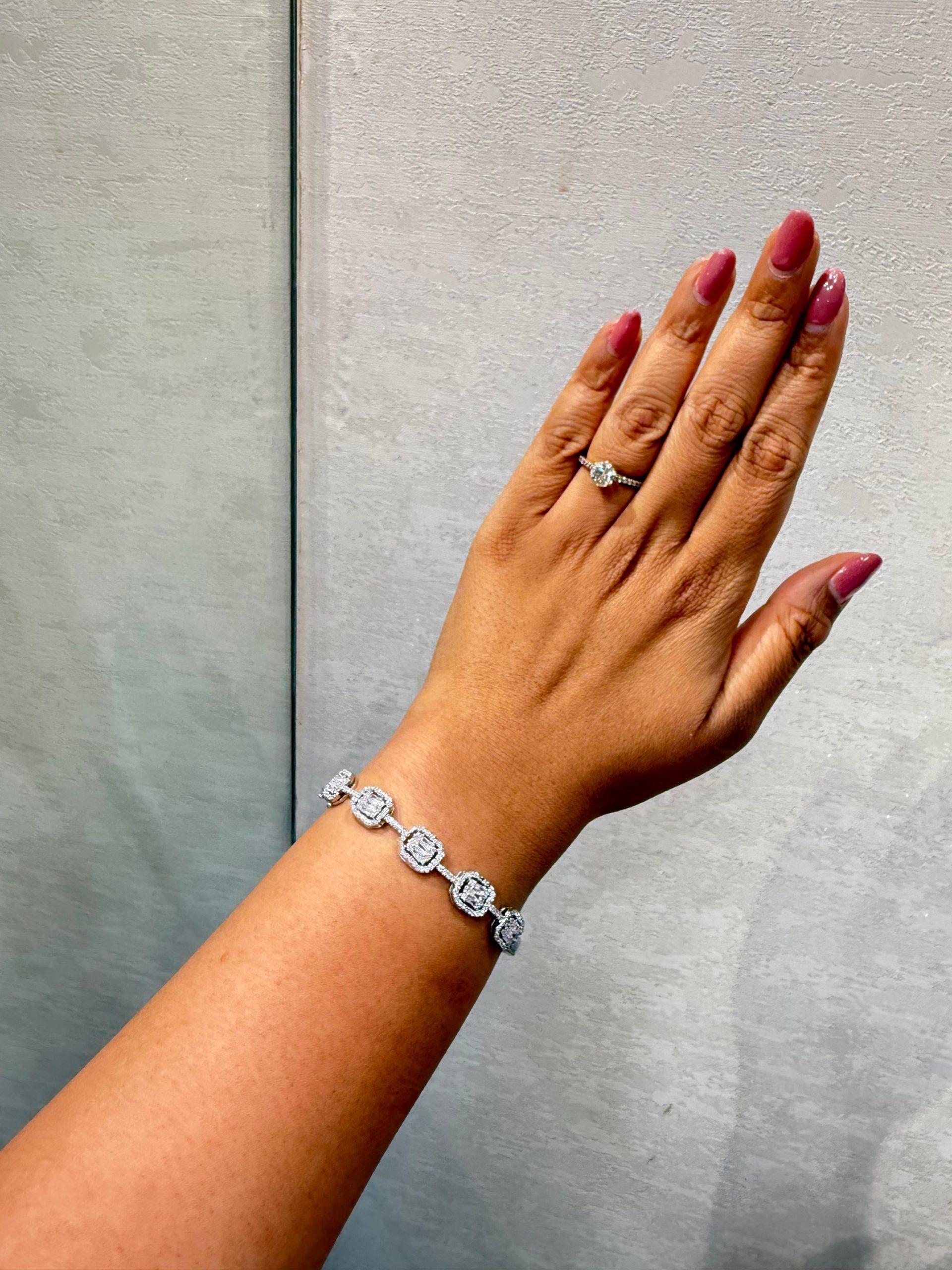 Samera Diamond Bangle ( Silver ) image 0