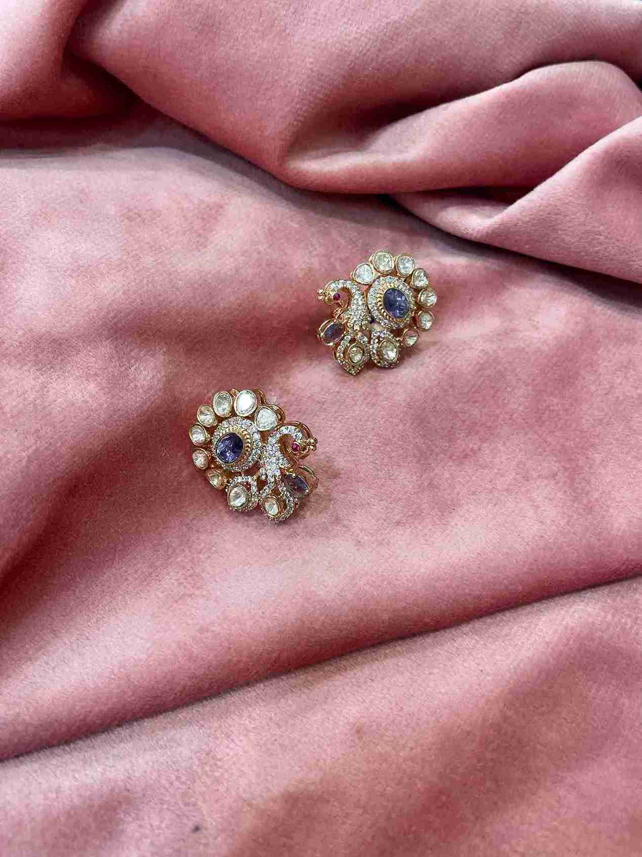 DIVYA LILAC PEACOCK STUD image 0