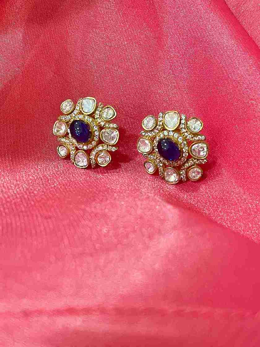 RUHI BLUE KUNDAN STUD image 0