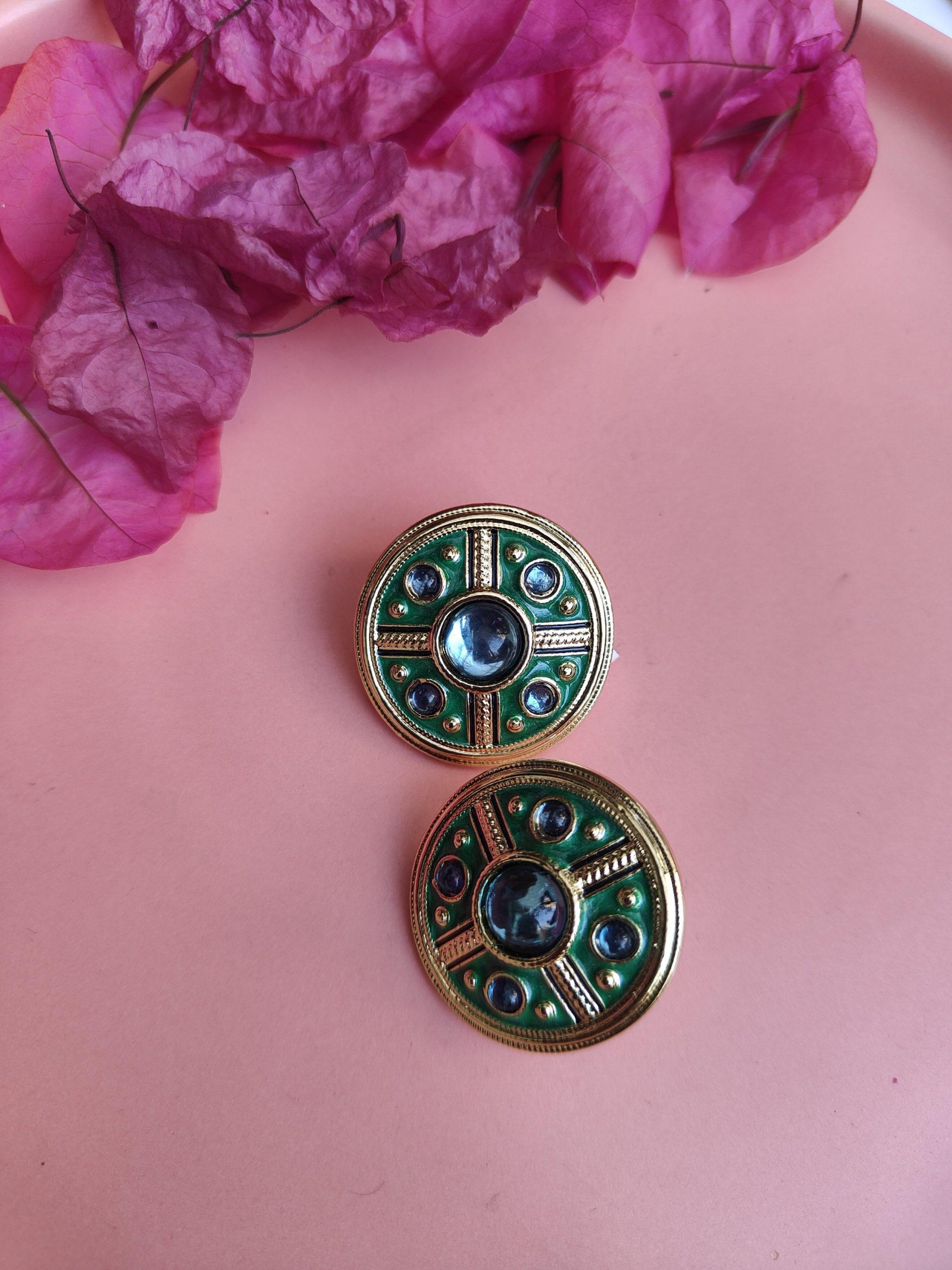 Resin Button Earings image 0