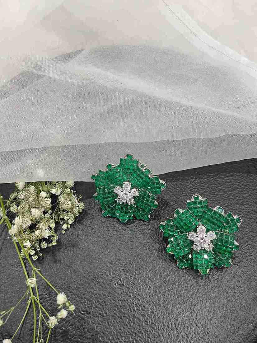 THREE D FLOWER STUD image 0